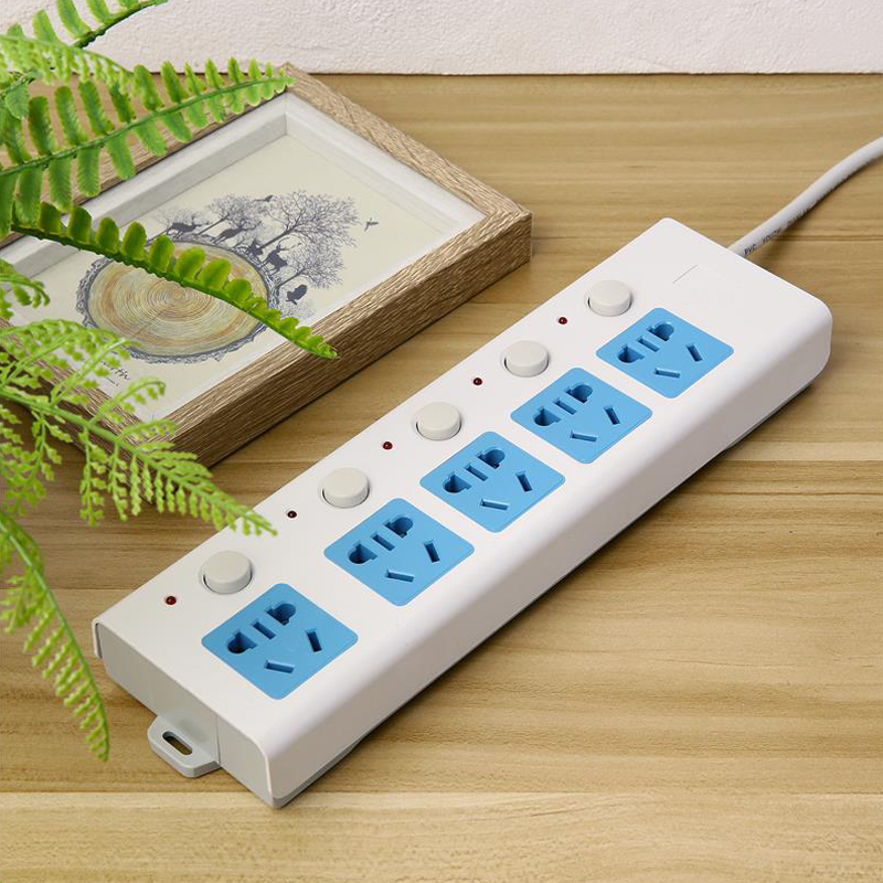 拳霸插座五位独立开关多开关插板插座插排接线板排插板25米