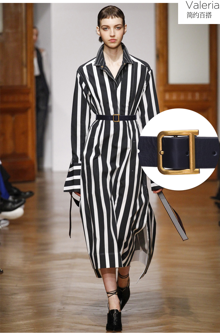 腰带女宽装饰连衣裙收腰时尚简约百搭复古字扣色棕色皮带 棕色 默认