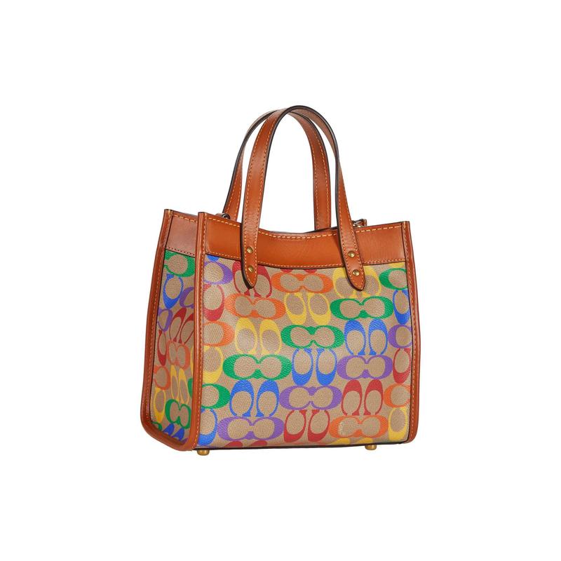 蔻驰coach女包 时尚轻奢彩虹图案包 大容量购物包袋 简约百搭 出街