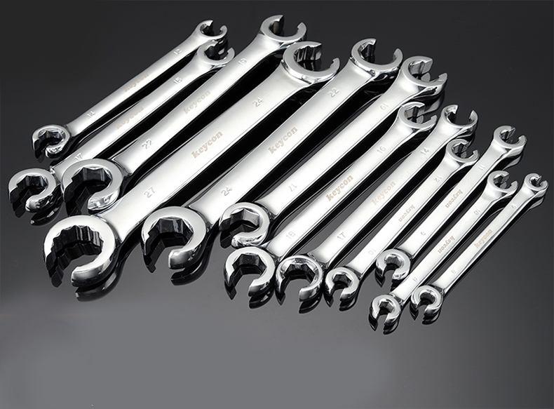 油管扳手双头开口叉口呆板子刹车油管拆卸专用扳手工具套装10件油管