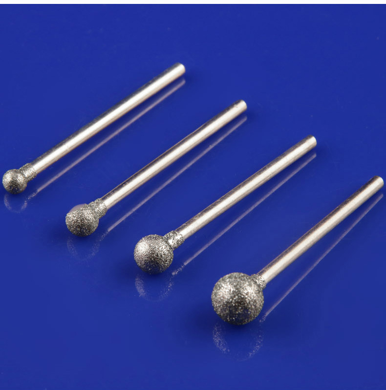 235柄f针球形金刚砂磨头琥珀蜜蜡翡翠玛瑙玉石刻磨针235柄球型1mm10支