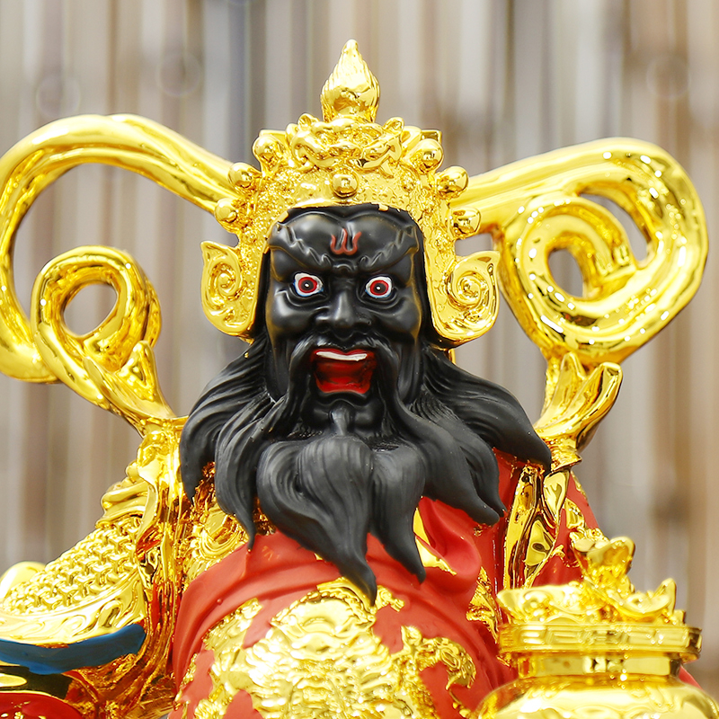 武财神赵公明神像黑脸骑虎赵元帅赵玄朗佛像财神爷家用供奉封后12寸30