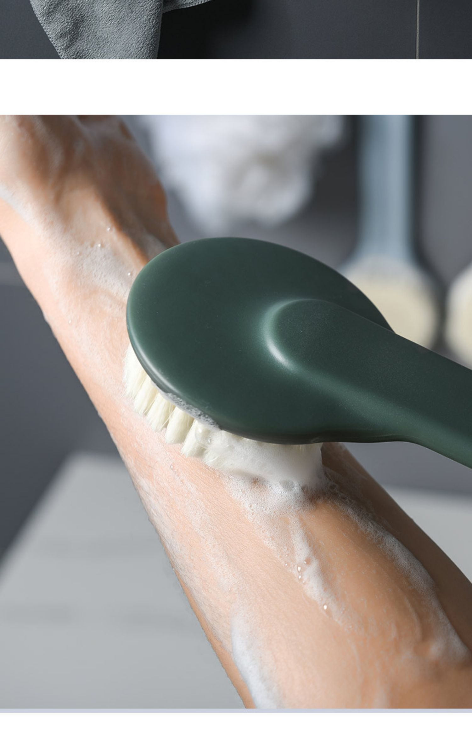 搓澡神器浴刷长柄软毛洗澡刷搓澡巾沐浴球强力不求人搓背后背刷子白色