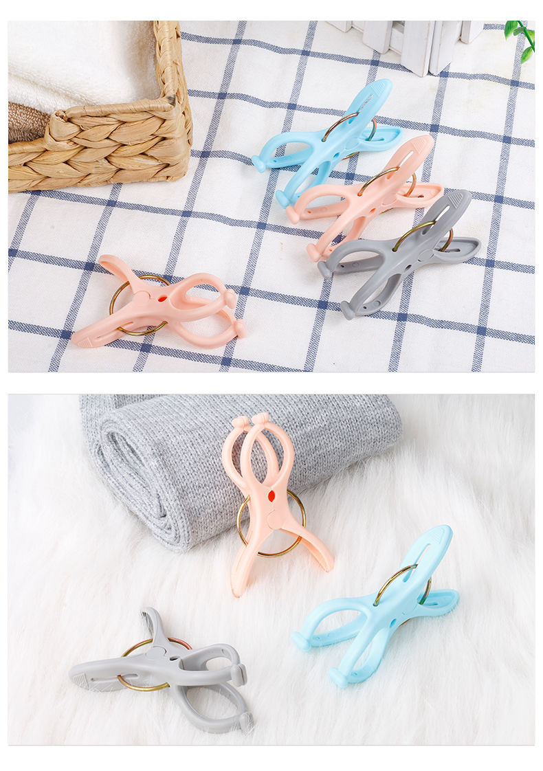 茶花塑料衣夹子晾衣架小夹子凉衣晒晾衣夹防风家用固衣服夹子 网袋夹