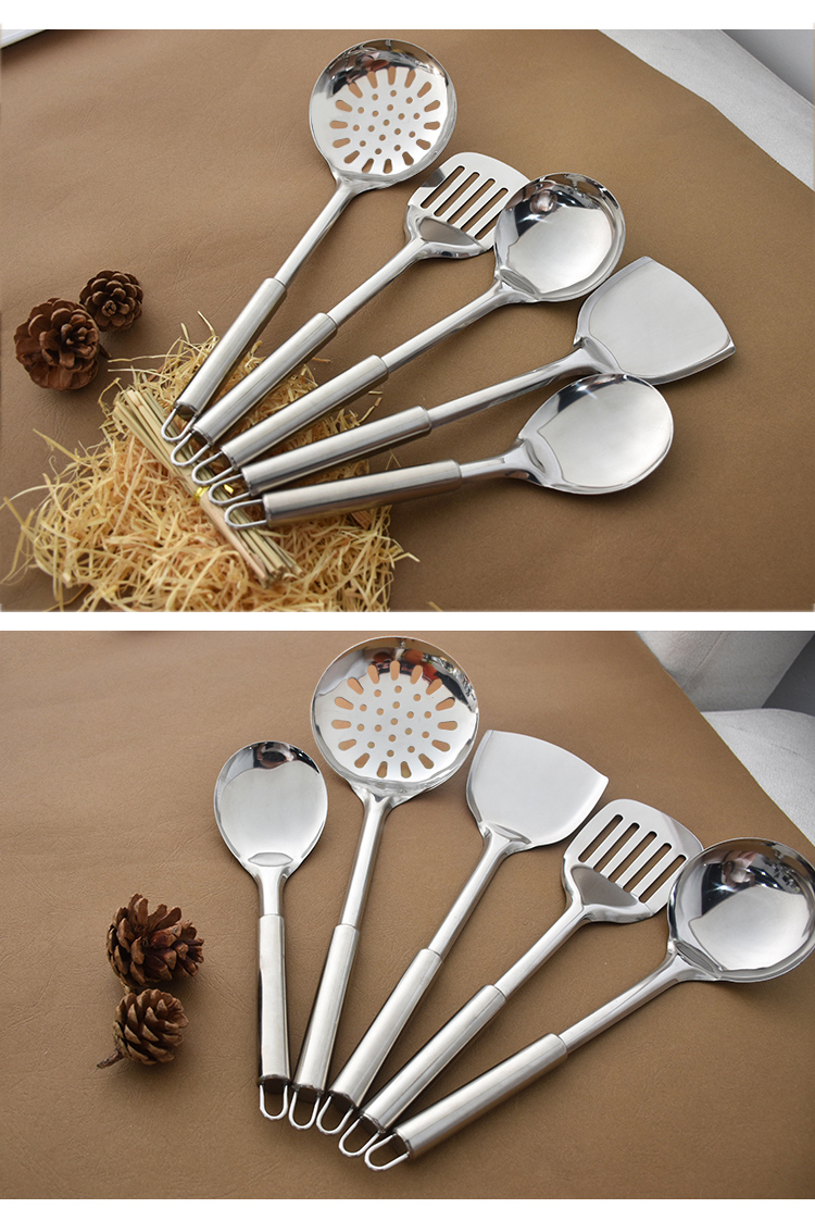 不锈钢炒菜铲炒勺漏勺中式食堂长柄锅铲炒铲大汤勺铲子通用厨房小工具