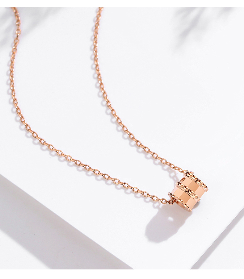 法蔻轻奢品牌小蛮腰925银项链女潮18k简约彩金珠网红气质玫瑰金锁骨链