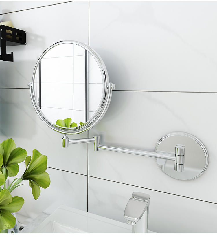 yicheng浴室化妆镜子酒店卫生间折叠伸缩可推拉放大免打孔大号美容