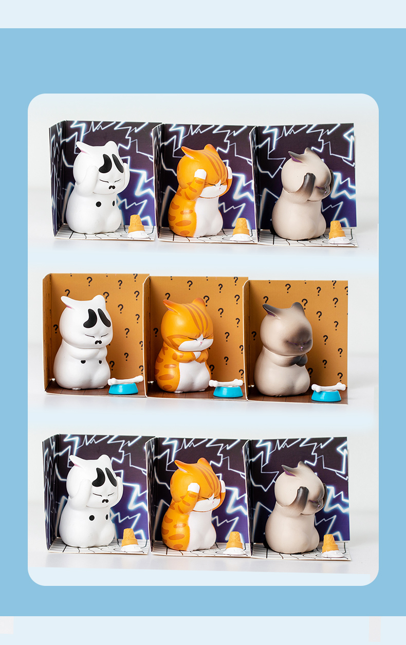 空想造物苦恼小猫盲盒不二马大叔猫铃铛猫咪手办桌面摆件烦苦恼小猫