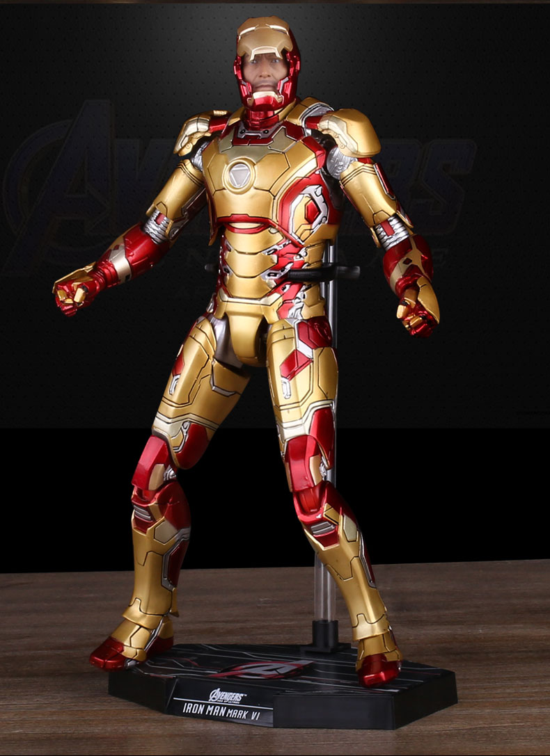 复仇者联盟手办钢铁侠漫威钢铁侠mk43反浩克复仇者联盟4光可动模型