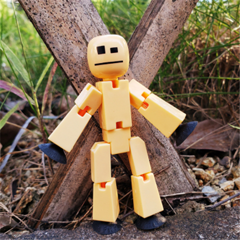 颜色随机吸盘火柴人玩具小人机器人木偶人摄影动画小人道具减压儿童