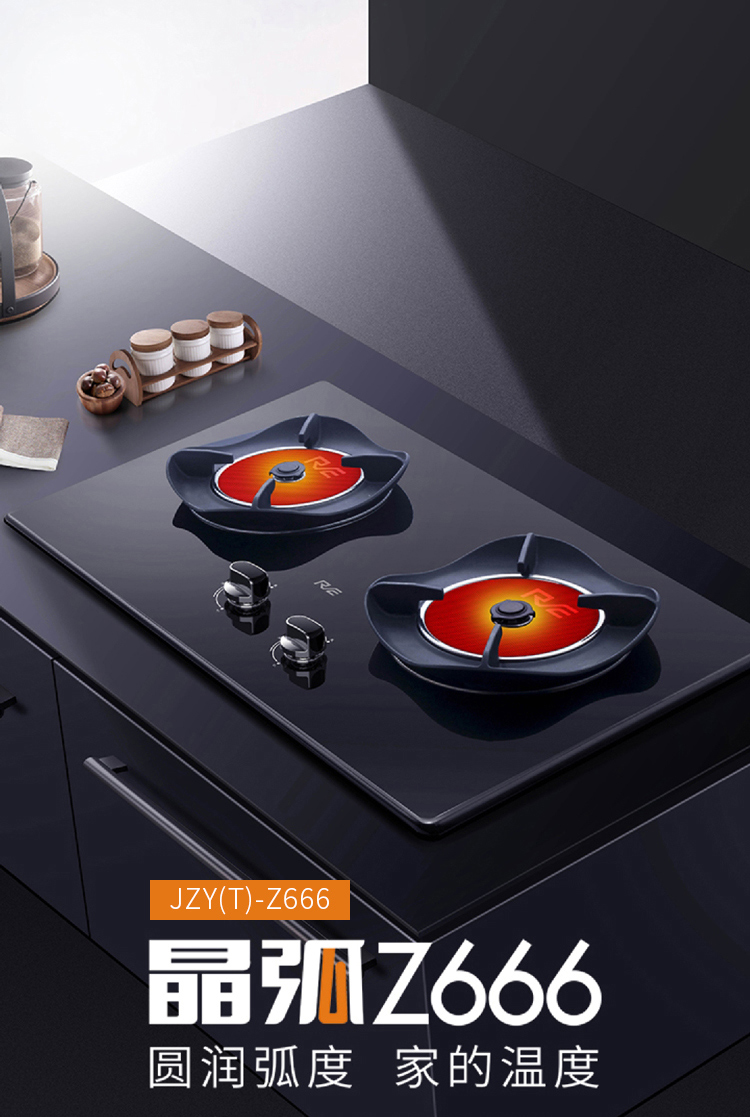 睿尚燃气灶z666嵌入式红外线节能灶家用双灶一级能效省气不熏锅炉灶