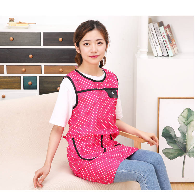 围裙长袖卡通罩衣韩版时尚可爱成人女带袖围裙工作服家务清洁围裙