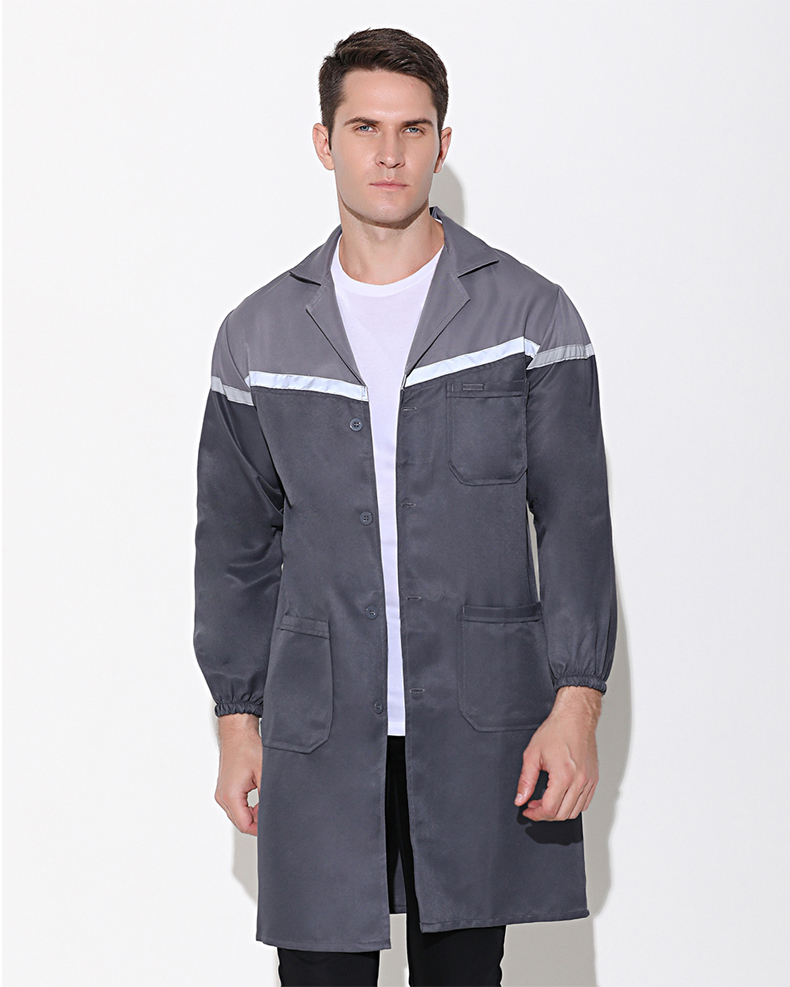 蓝色工作服套装大褂男士搬运工劳保服长款耐磨耐脏工作衣长袖外套