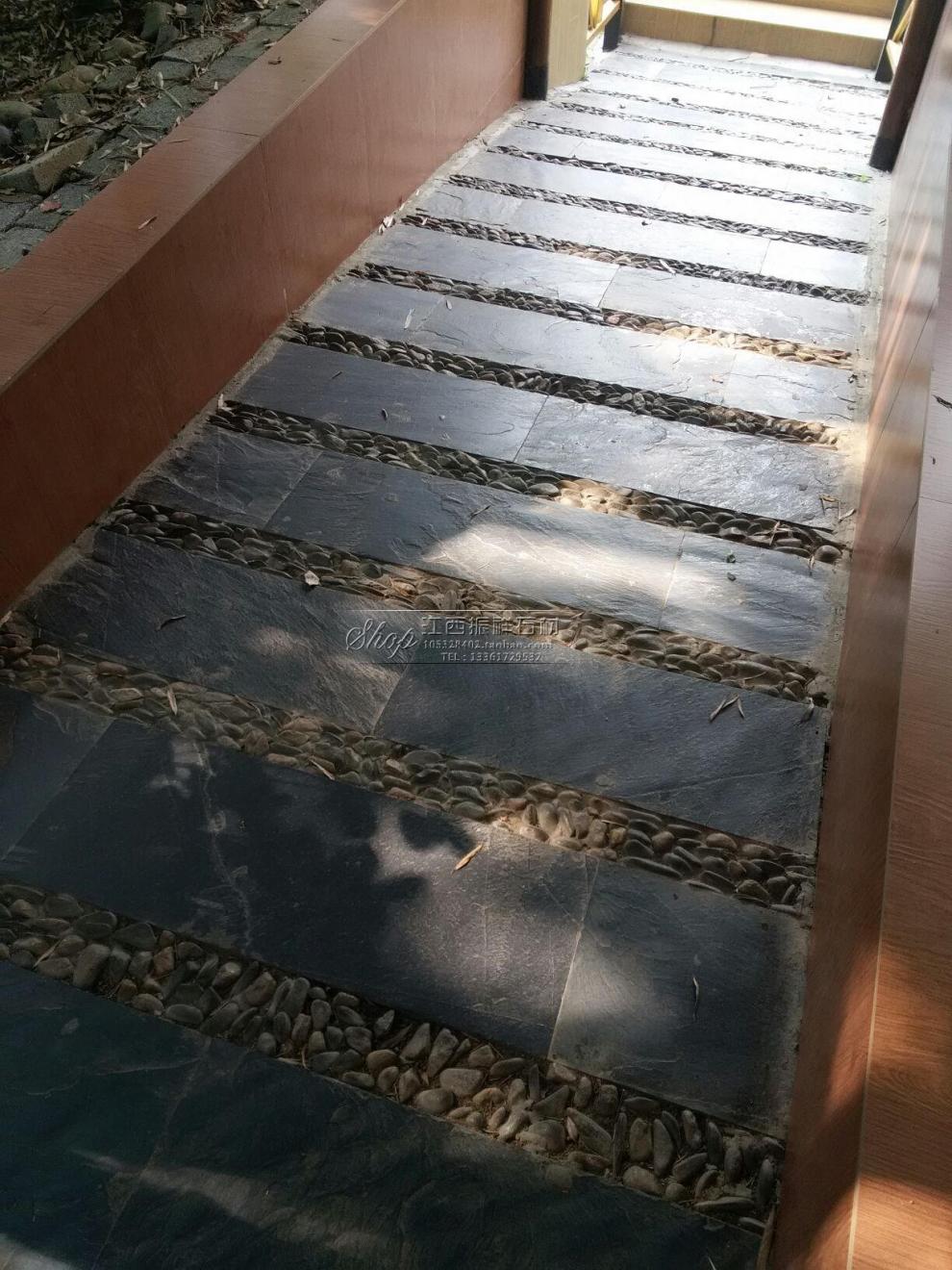 定做汀步石户外花园庭院踏步石天然滑青石板园林装饰铺路草坪踏脚石不