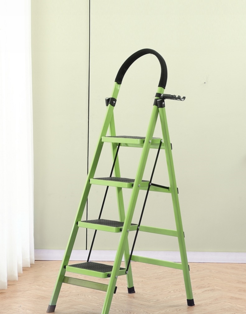 梯子家用折叠伸缩合梯楼梯四五步扶梯爬梯室内多功能加厚人字叉梯方头
