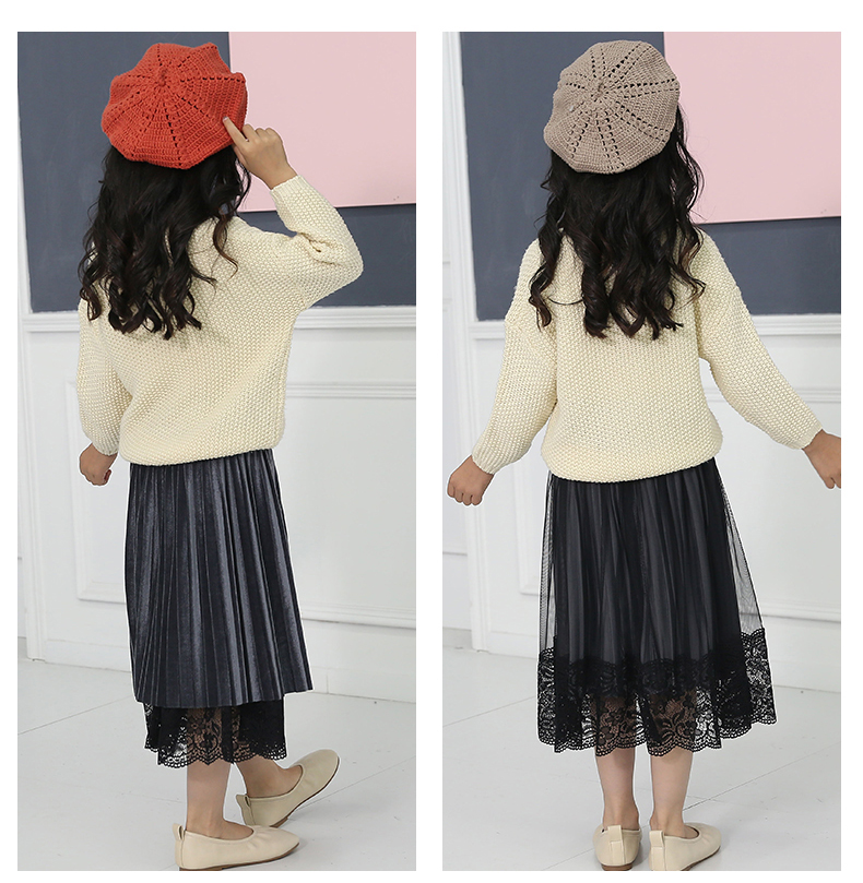 洋气丝绒宝宝2019新款儿童中大童网纱裙蕾丝百褶裙 suntek儿童裙子