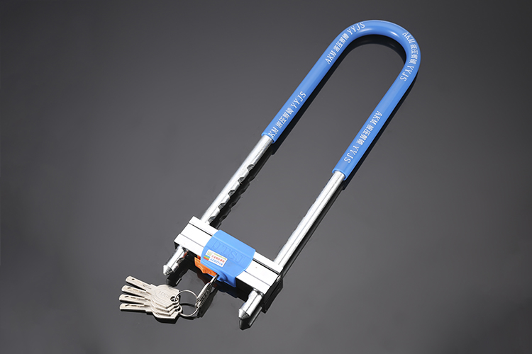 jing ping玻璃门锁拉手锁把手锁防盗锁双门加长u型锁插锁店面锁商铺锁