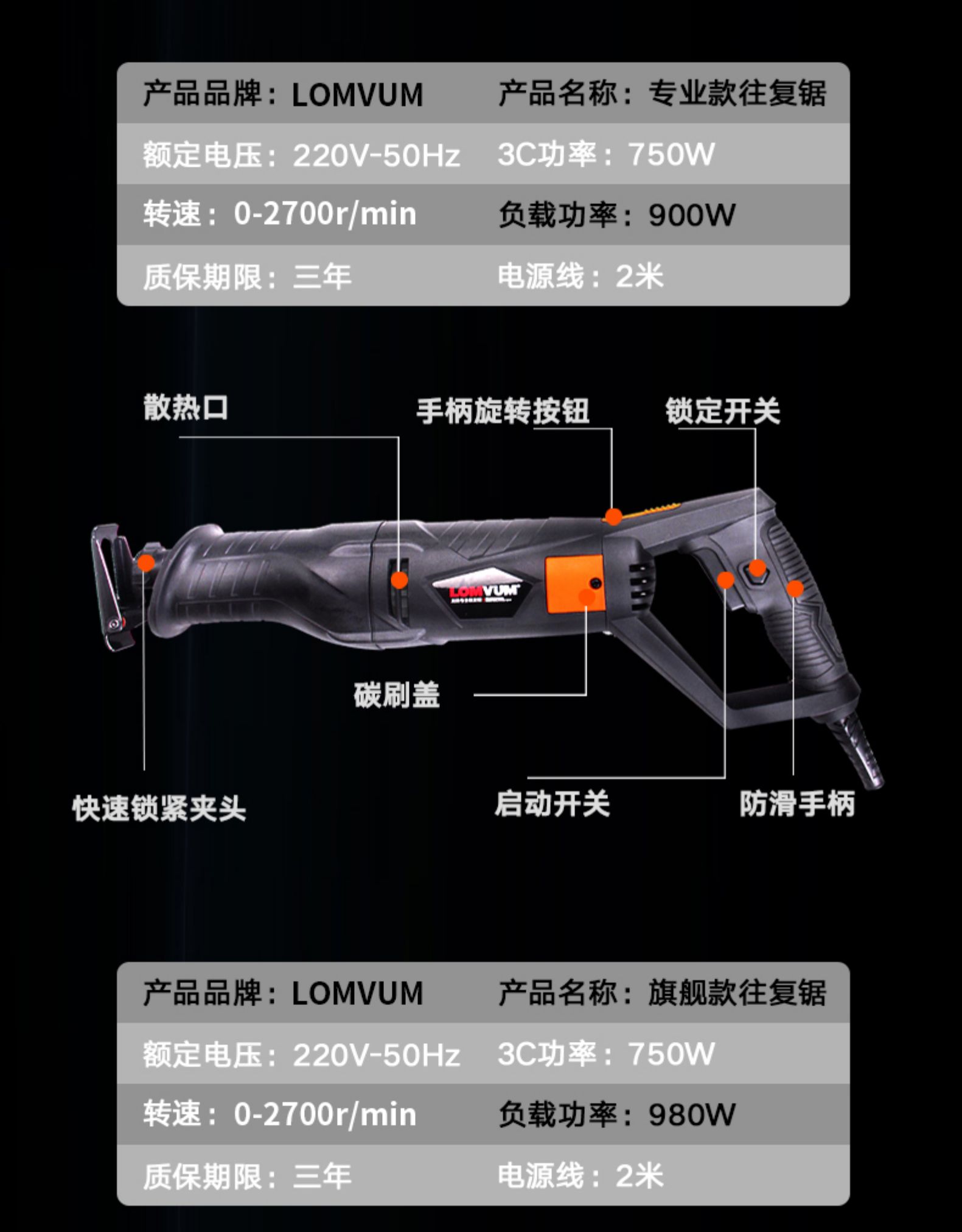 往复锯电动马刀锯多功能家用小型万能切割锯大功率手持电锯子 【纸盒