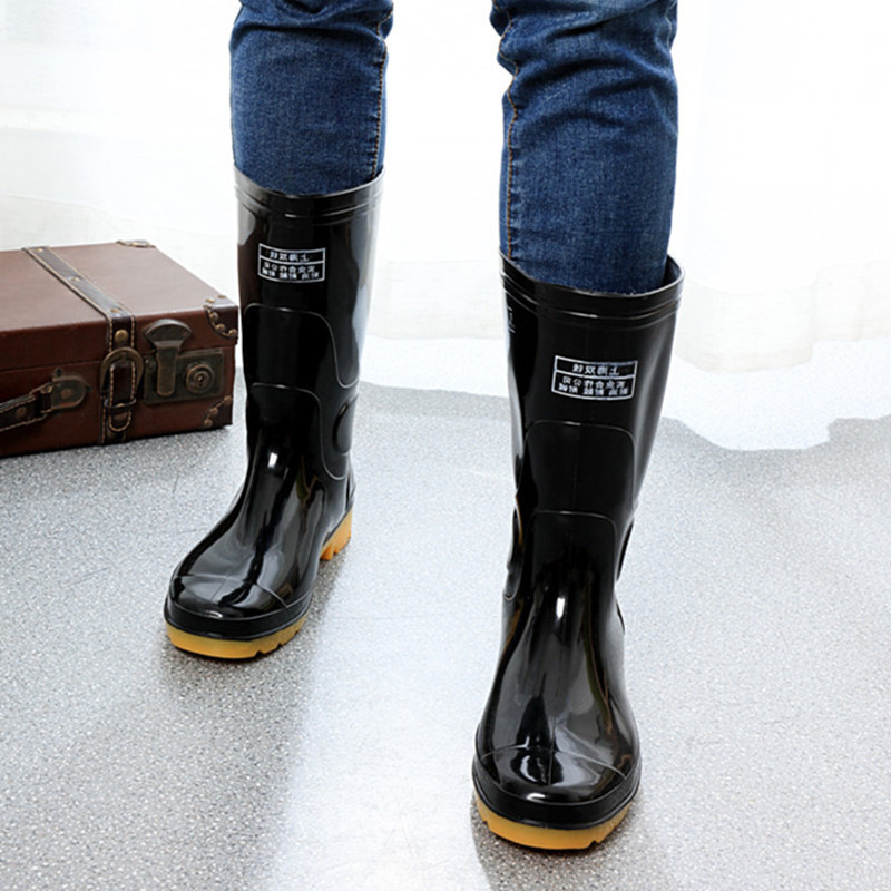 三防水鞋中高筒雨鞋男女雨靴保暖胶靴耐酸碱牛筋水靴