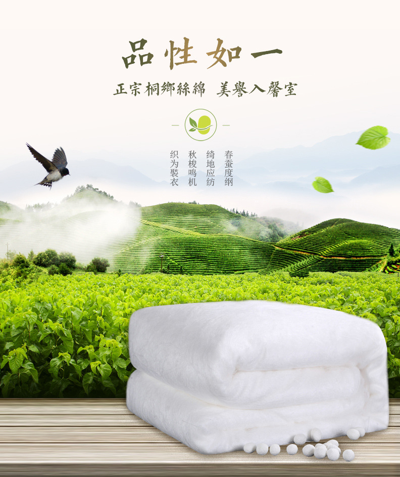 婉寇100纯手工桑蚕丝被单双人冬