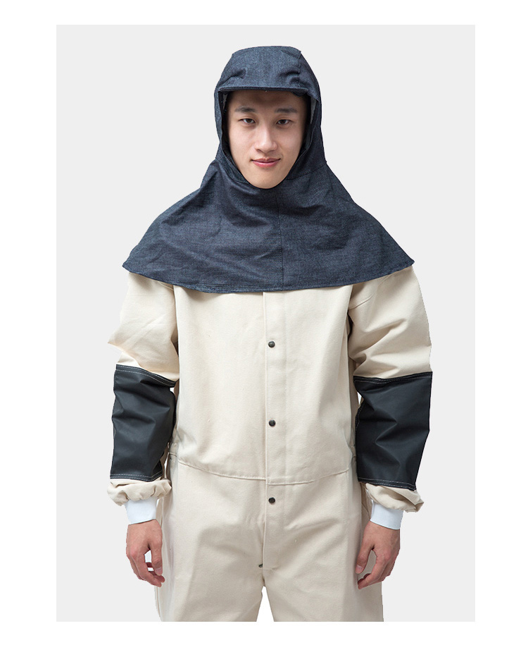 夏季防尘帽子带帽檐牛仔布加厚风帽劳保披肩男女搬运工作墨斗潮品