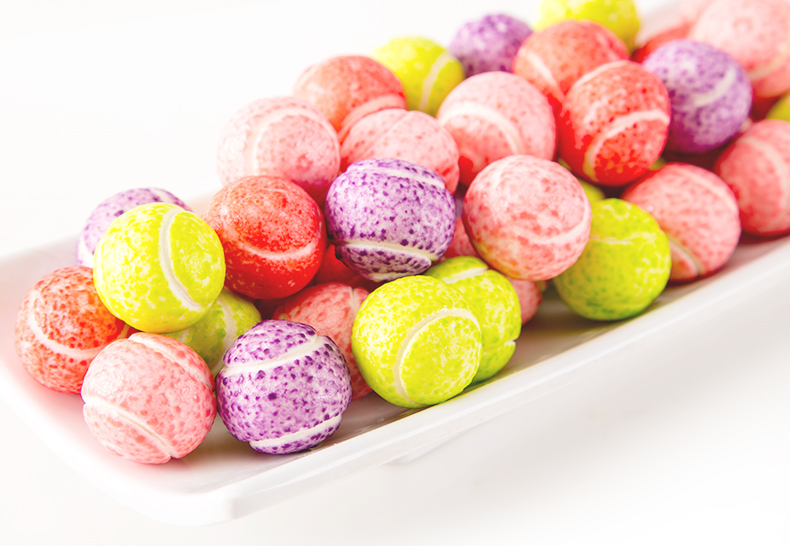 雅客网球泡泡糖桶装儿童零食小吃夹心泡泡糖80后怀旧休闲零食