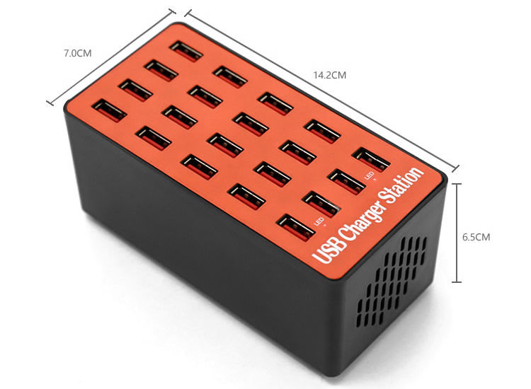 10usb多口充电器多孔排插华为手机充电头快充通用多功能充电站20口10