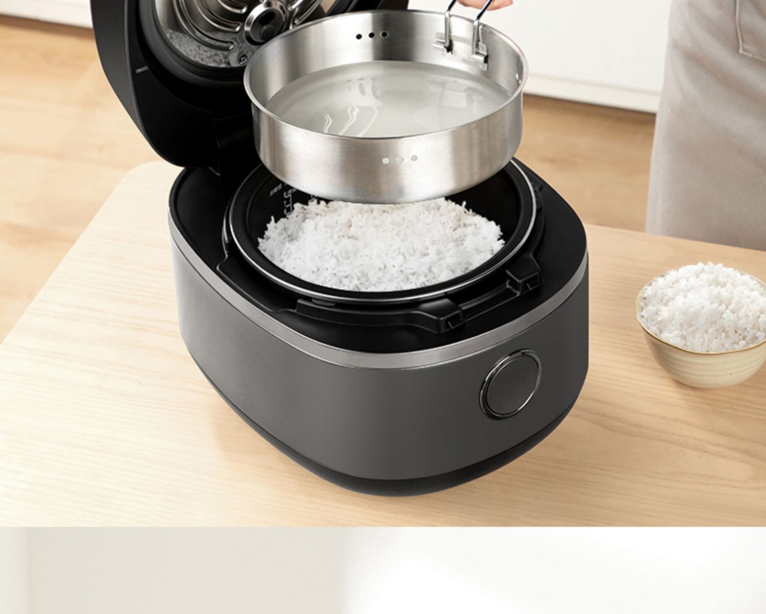 九阳铁釜电饭煲智能ih电磁加热饭锅4l家用全自动2-6人 太空灰