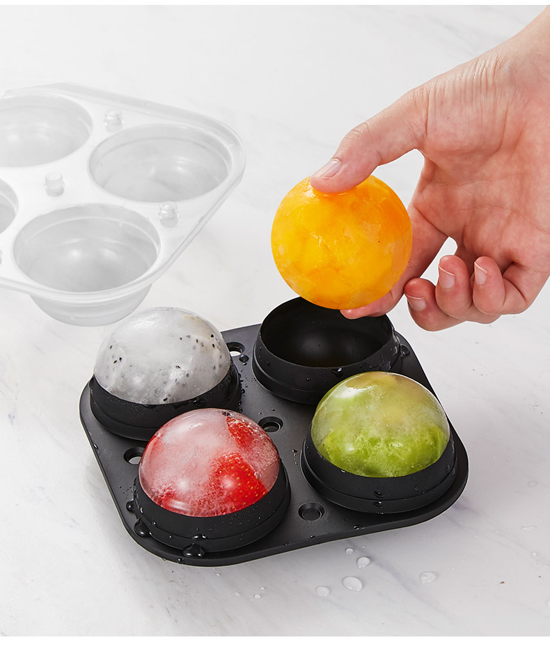 大号圆形冰球模具威士忌冰块制冰器冰格硅胶球形冻制冰速冻盒冰盒