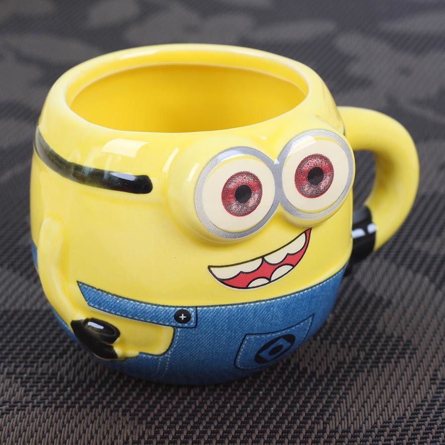 陶瓷卡通杯儿童卡通杯子小黄人杯子kt杯子叮当猫杯子海绵宝宝杯小能人