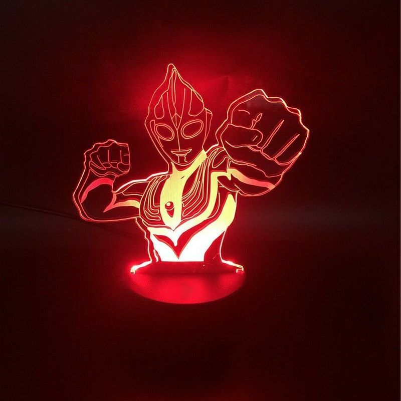 卡通动漫奥特曼3d小夜灯插电床头灯创意梦幻个性卧室六一儿童礼物白光