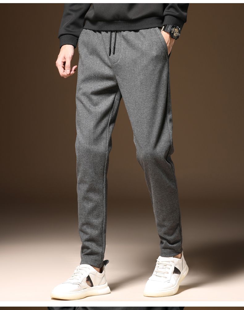 秋冬新款男士休闲裤针织小脚裤子宽松运动哈伦裤青年长裤子韩版潮