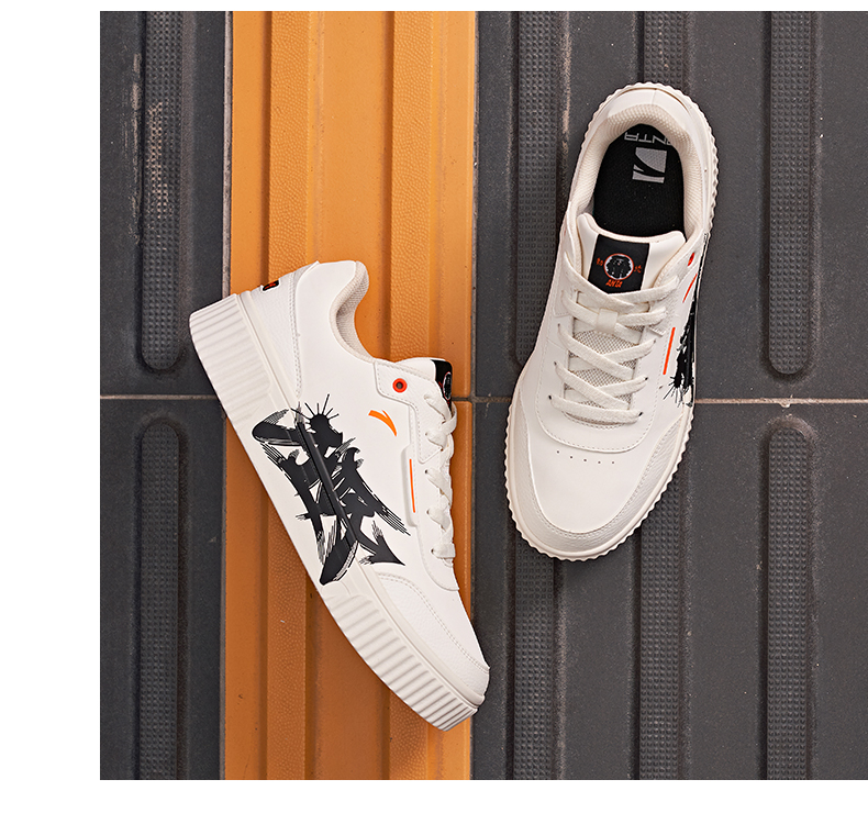 安踏板鞋男鞋2020年秋季新款潮流涂鸦低帮耐磨运动滑板鞋小白鞋男