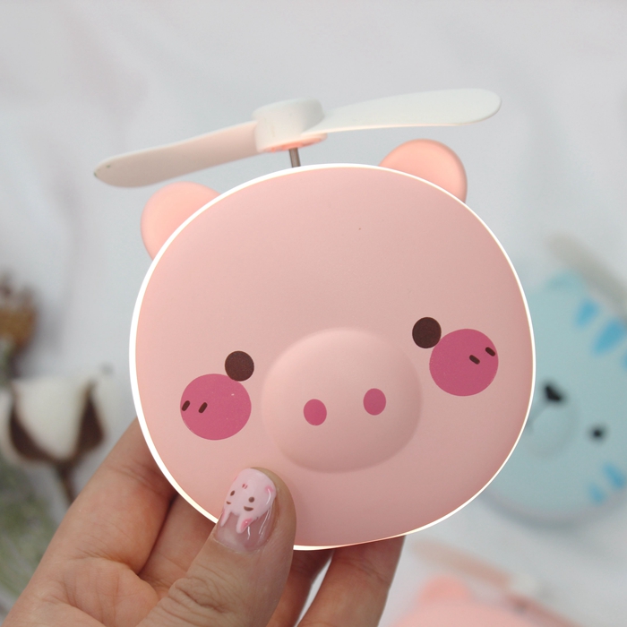 粉色少女心可爱小猪风扇迷你usb可充电随身便携学生寝室小电风扇
