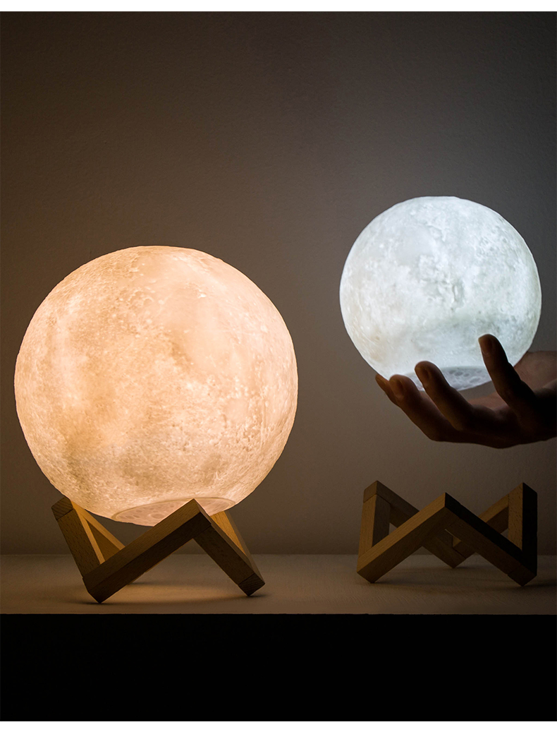 创意浪漫月球灯月亮灯家居装饰品卧室床头小夜灯件生日礼物送礼