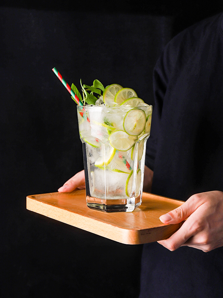 ins风网红莫吉托杯 餐厅冷饮杯 超大玻璃杯 柠檬果汁杯 水果茶杯 三维