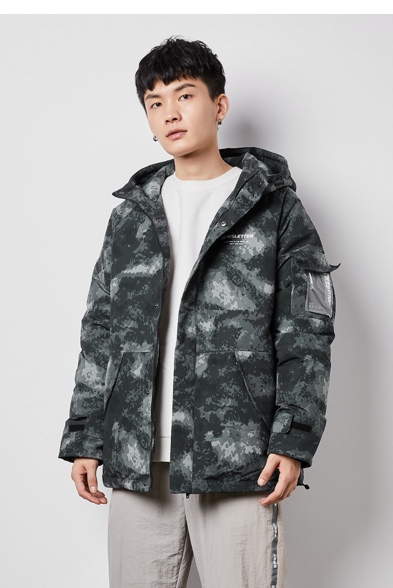 唐狮(tonlion)男士羽绒服 唐狮2020冬新款迷彩羽绒服男时尚连帽迷彩