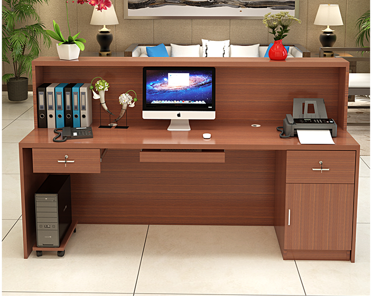 简约前台收银台手机维修台工作台定制木质柜台营业店铺餐馆吧台桌定制