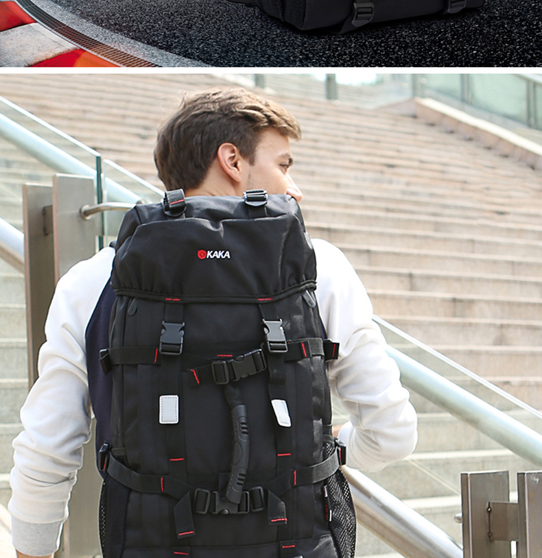 kaka登山包背包男双肩包男旅行包大容量大包行李包电脑包行李袋户外