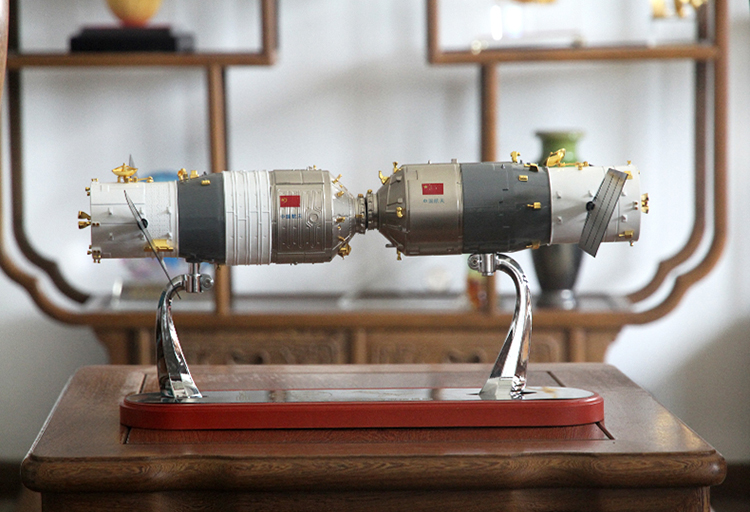 1:45天舟一号对接天宫二号模型合金仿真航天航空模型摆件飞船