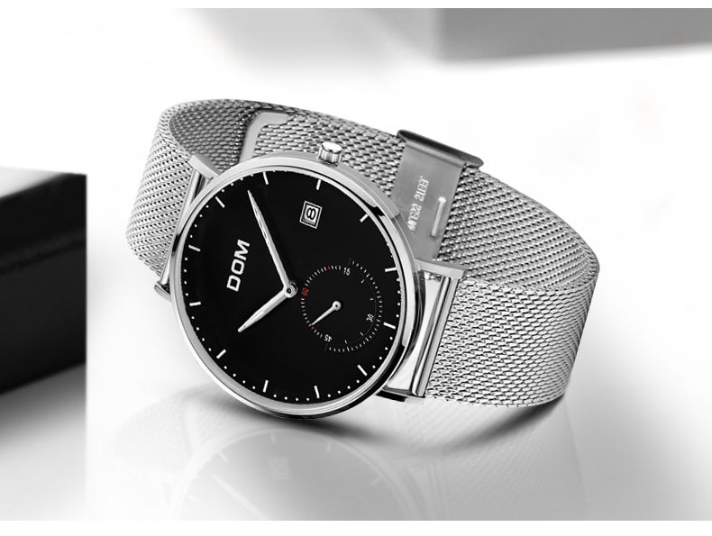 美国dom多姆品牌手表男士超薄简约多功能运动夜光手表时尚个性防水