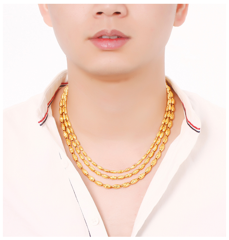 钻石快线 黄金项链男 全橄榄男士足金项链 999金项链 男士款 百搭金