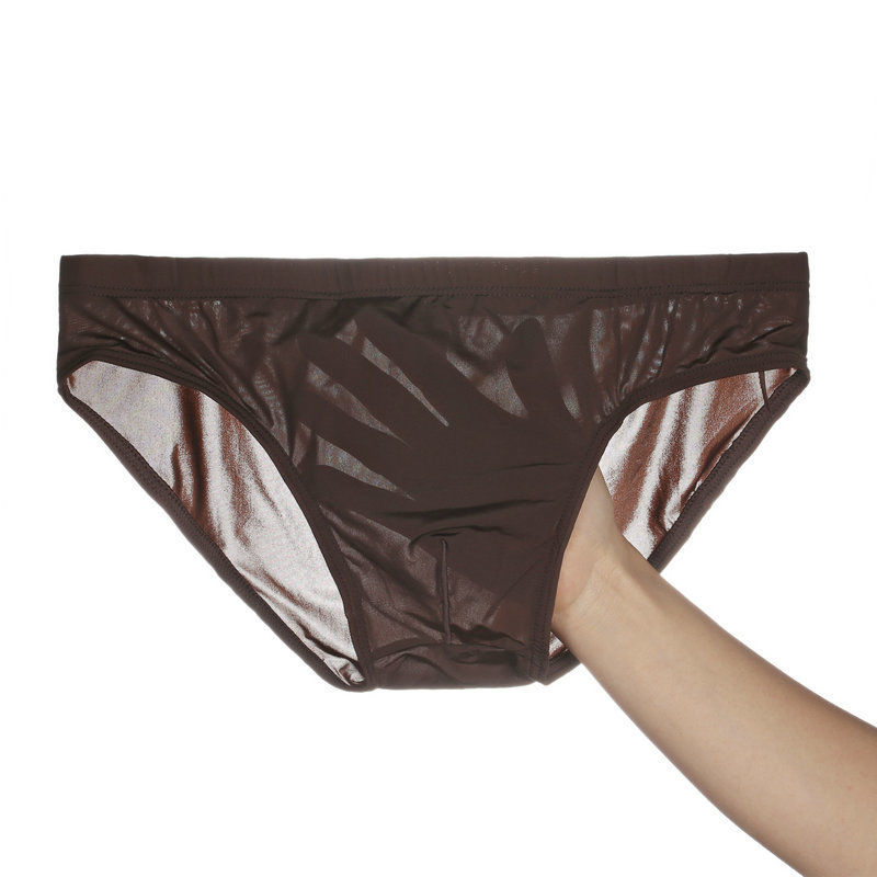 1条装肉色m适合100斤以下内裤男三角裤男生性感短裤冰丝透明大码男士