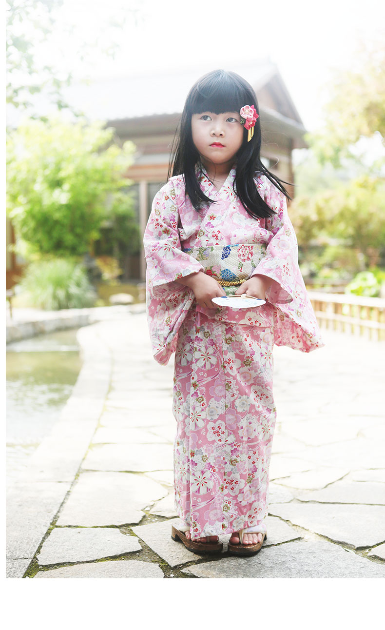 日本和服儿童浴衣女童夏季公主日式浴衣正装传统樱花小孩中国风夏