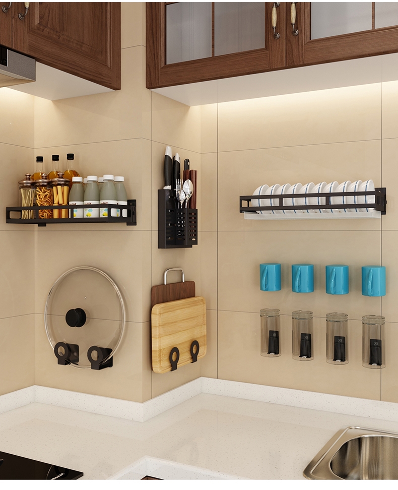 杯架子置物架古达壁挂式免打孔杯托茶杯玻璃水杯架子不锈钢沥水倒挂架