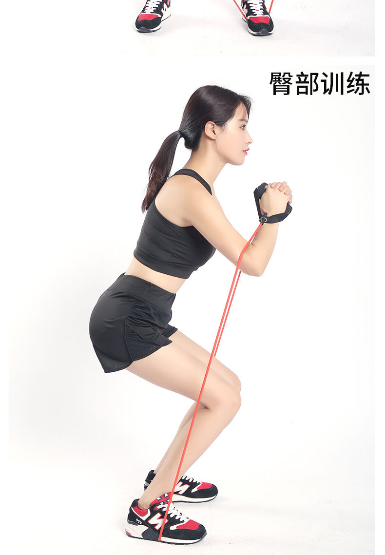 普拉提健身棒拉力器多功能瘦腰扩胸女家用力量训练拉力绳黄色10磅入门