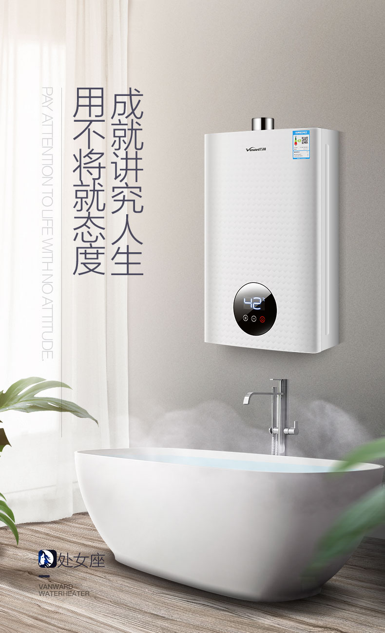 天然气 万和燃气热水器12升变频天然气液化气电家用即热式恒温煤燃气