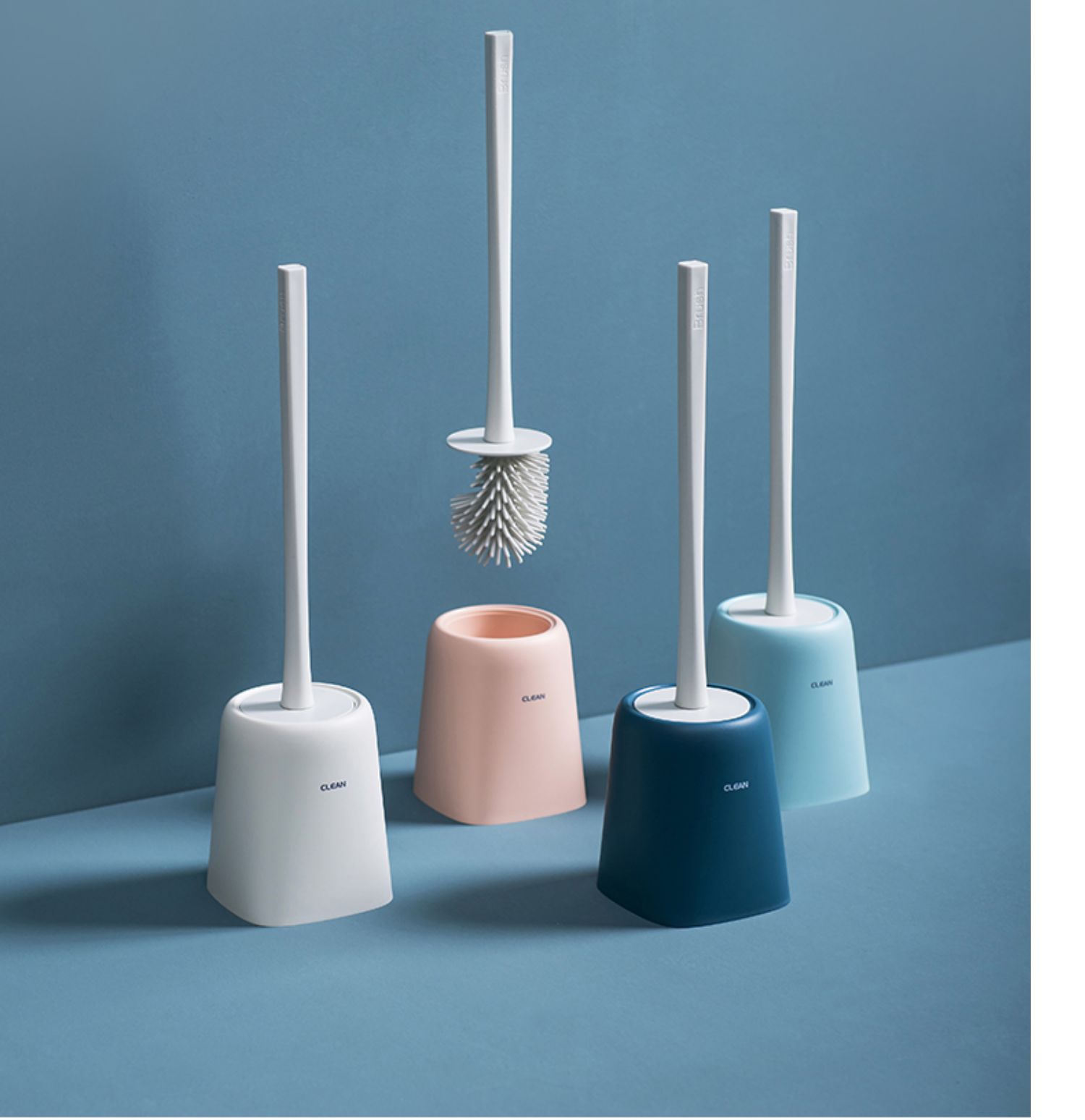 浅蓝潜水艇家用马桶刷套装创意免打孔卫生间洗厕所刷子创意长柄无死角