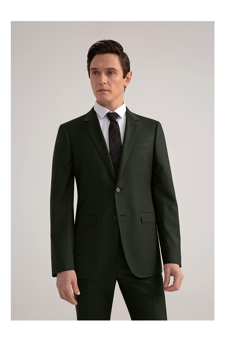 培罗蒙baromon羊毛西服套装男时尚修身套西商务男士西装两件套etza2