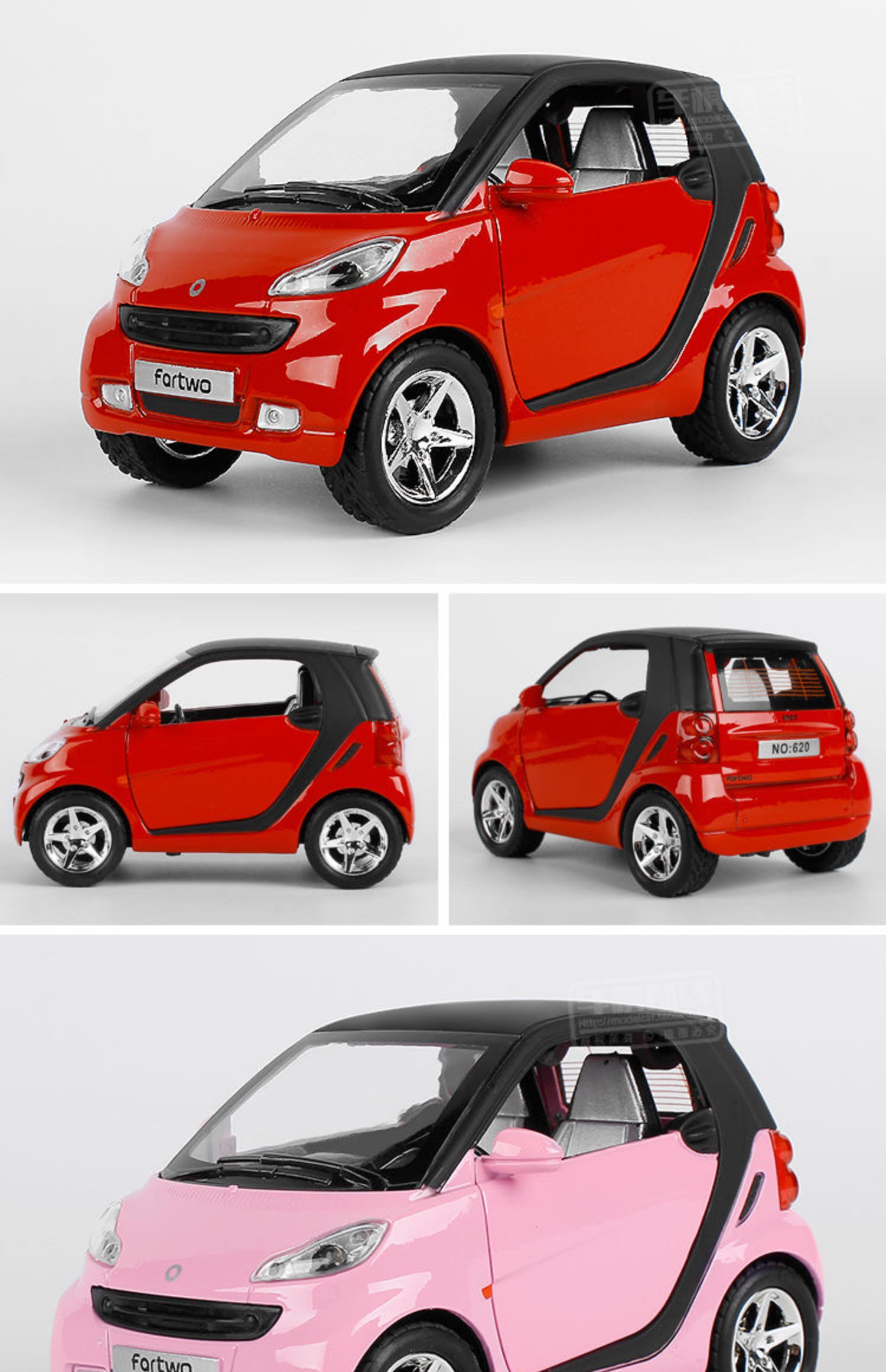 真智力车模玩具920 真智力仿真奔驰小精灵smart合金玩具汽车模型声光